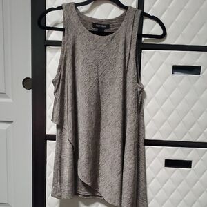 White House Black Market Gray Draped Sleeveless Tank